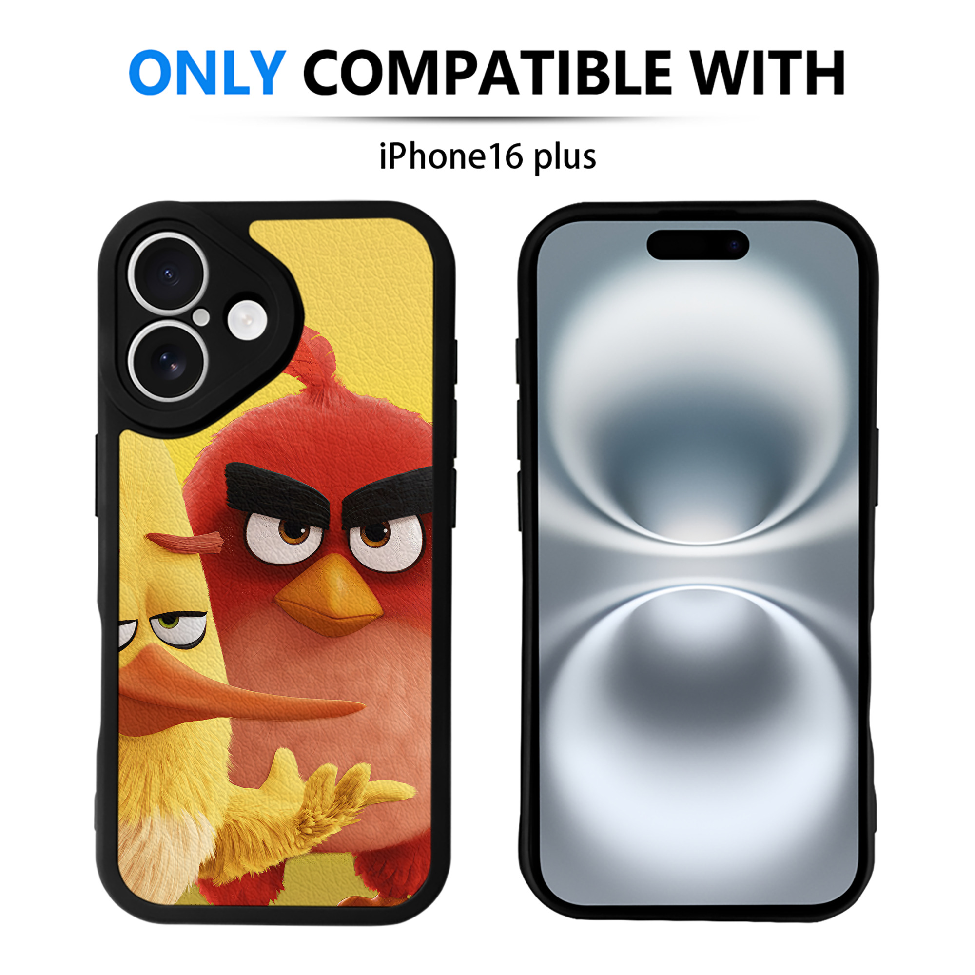 （画像用） Angry Birds アングリーバード 【iPhone 16シリーズ対応】シリコンスマホケース（レザー調） 材質：シリコン